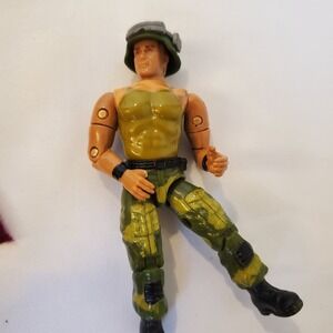 Vintage remco american defense Soldier Action Figure‎ Military Army Camo Helmet